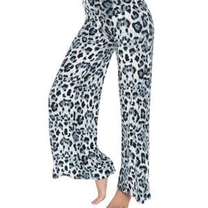 White Mark Cheetah Print Palazzo Pants Pull On Size M